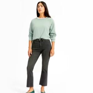 Everlane Kick-Crop Jean, Dark Gray/Washed Black